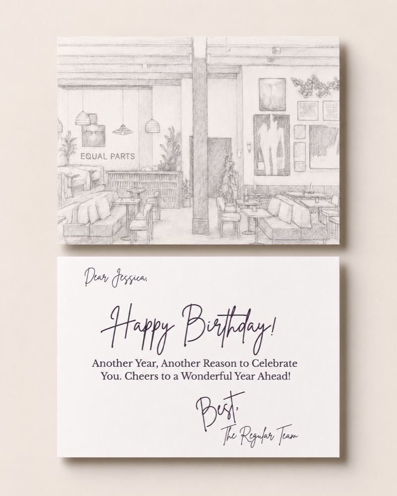Personalized postcard for a celebrating guest
